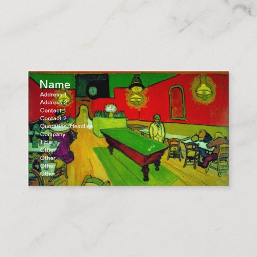 Van Gogh Night Cafe Place Lamartine (F463) Business Cards