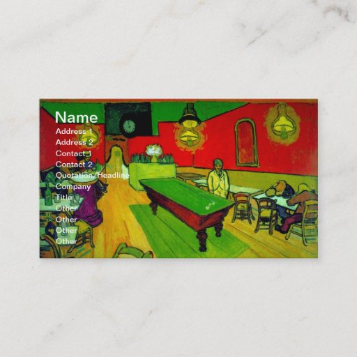 Customizable Van Gogh Night Cafe Place Lamartine (F463) Business Cards