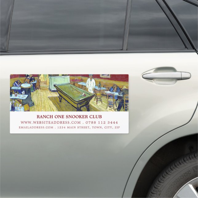 Night Café, Van Gogh, Pool & Snooker Club Car Magnet (In Situ)