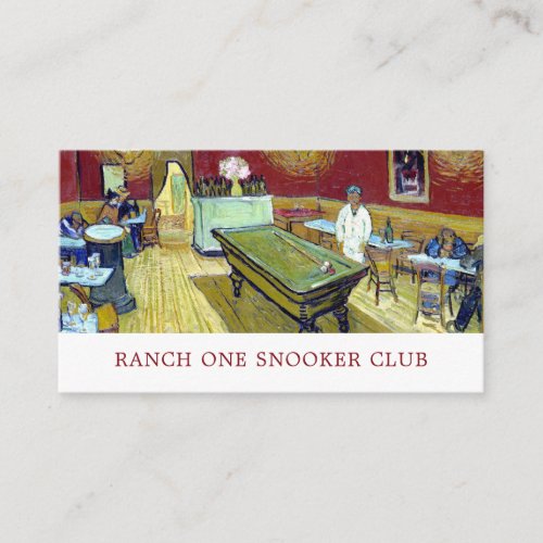 Night Caf Van Gogh Pool  Snooker PlayerClub Business Card