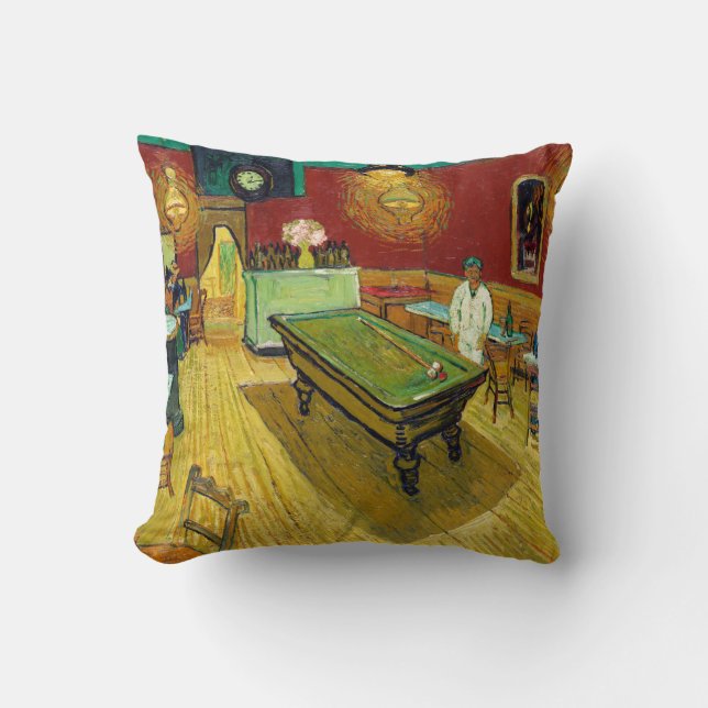 Night Cafe - Vincent van Gogh Painting Art Throw Pillow (Front)