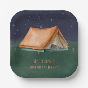 Night Campout Boy Birthday Party Paper Plates