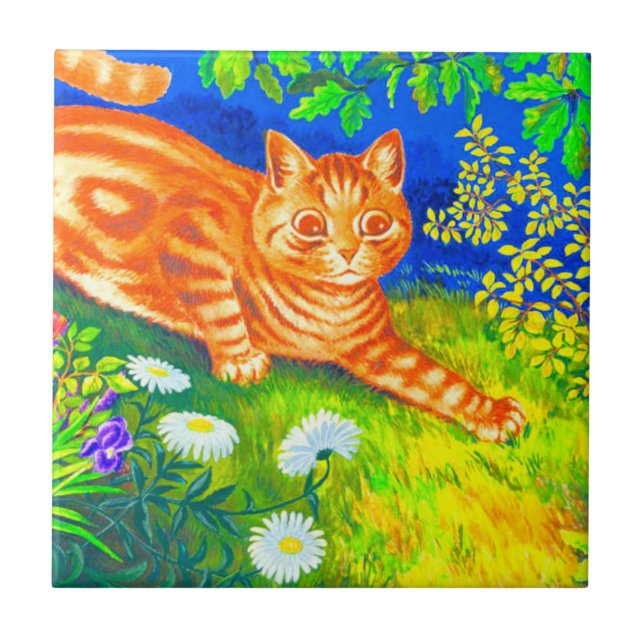Night Cat Ceramic Tile (Front)