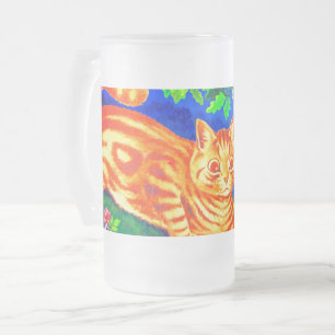 Night Cat Frosted Glass Beer Mug