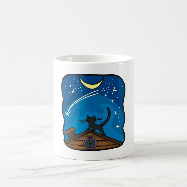 Night Cat On A Roof Coffee Mug (Creator Uploaded)