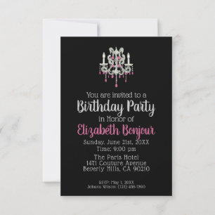 Night Chandelier PAPER/SIZE/SHAPE OPTIONS - RSVP & Invitation