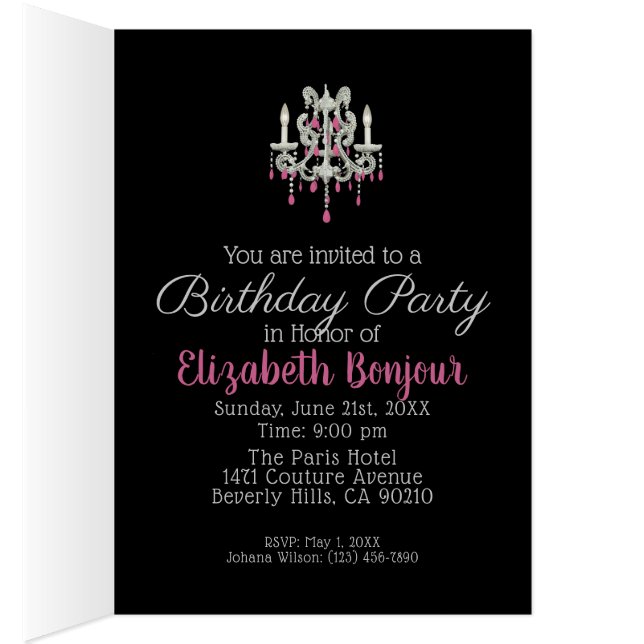 Night Chandelier SIZE/PAPER/STYLE OPTIONS - RSVP & (Inside (Right))