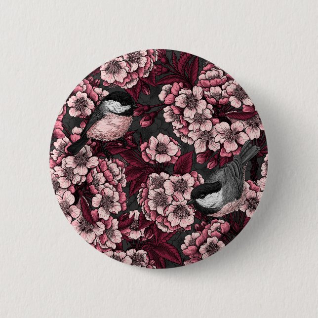 Night cherry garden button (Front)