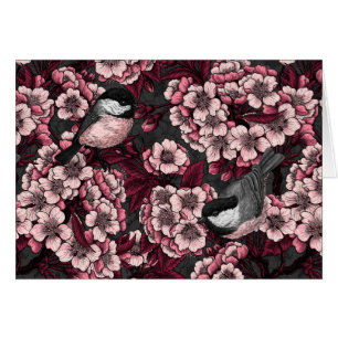 Night cherry garden cards