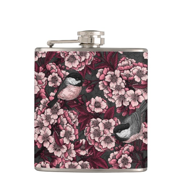 Night cherry garden flask (Front)