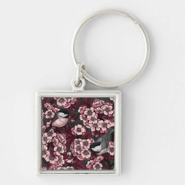 Night cherry garden keychain (Front)