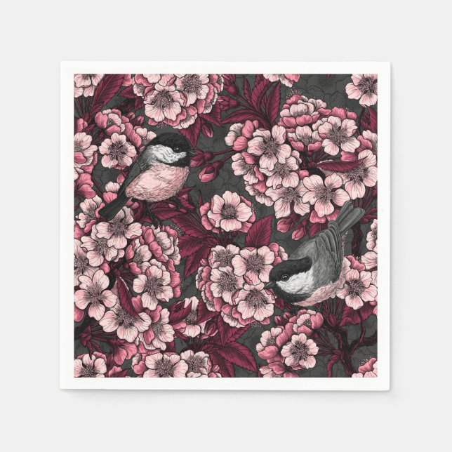 Night cherry garden napkins (Front)