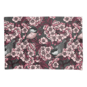 Night cherry garden pillow case