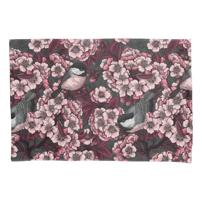 Night cherry garden pillow case (Front)