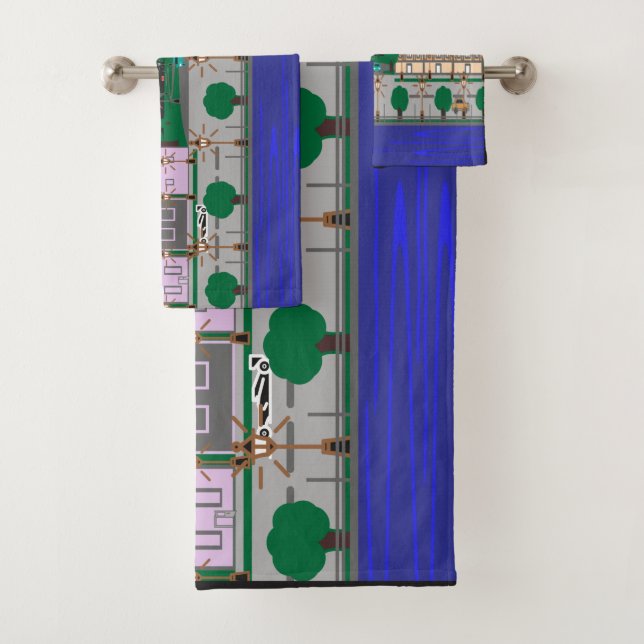 Night City Bath Towel Set (Insitu)