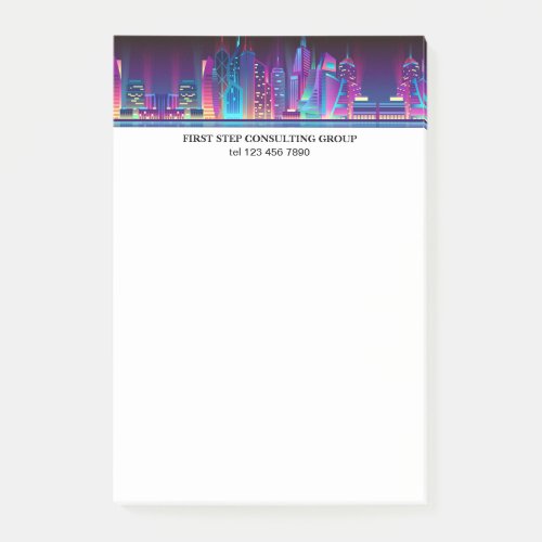 Night city skyline personalized template  post_it notes