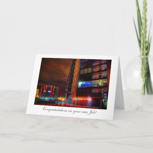 Night Cityscape - Congratulations on your New Job Card