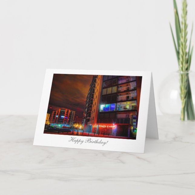 Night Cityscape - Happy Birthday Card (Front)