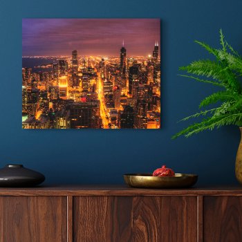 Night Cityscape Of Chicago Canvas Print by iconicchicago at Zazzle