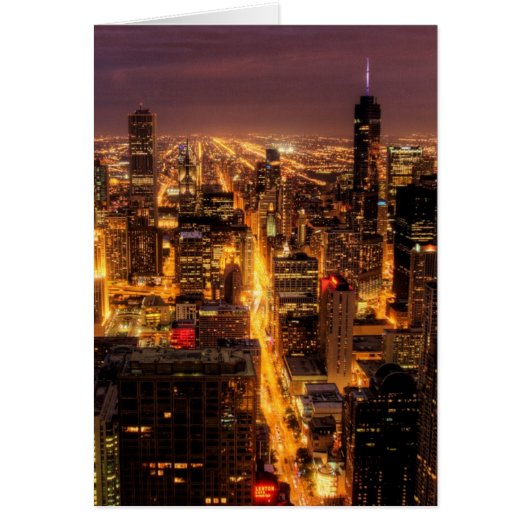 Night cityscape of Chicago Cards (Front)
