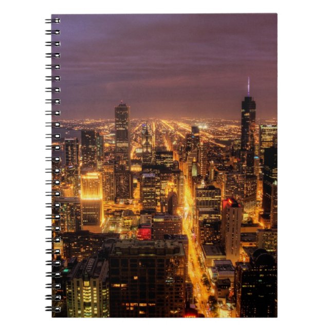 Night cityscape of Chicago Notebook (Front)