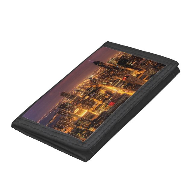 Night cityscape of Chicago Tri-fold Wallet (Bottom)