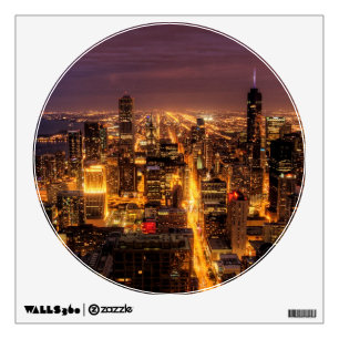 Night cityscape of Chicago Wall Decal