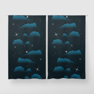 Night Clouds and Stars Curtain