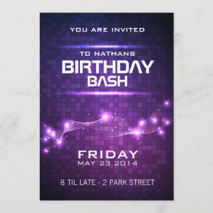 Night Club Style Birthday Invitation