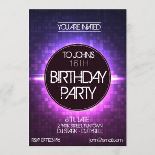 Night Club Style Birthday Invitation