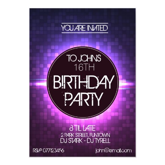 Night Club Style Birthday Invitation