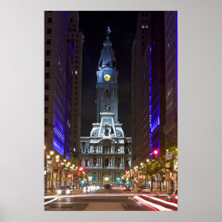 Night Color Broad St Canvas Poster