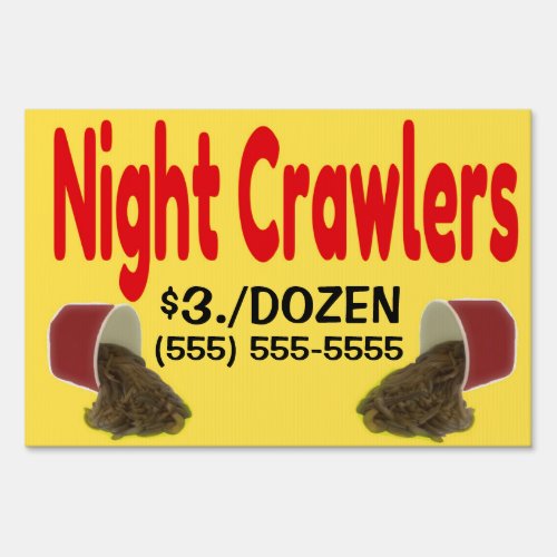 Night Crawlers For Sale Advertisement Sign