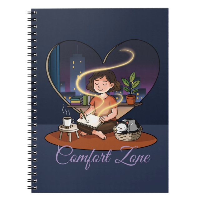 Night Creator Cozy Heart Window Art Notebook (Front)