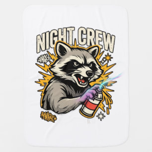 Night Crew Raccoon Graffiti T-Shirt Baby Blanket