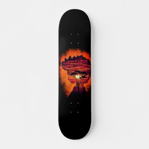 Night Desire _ Fantasy _ Orange Black Skateboard