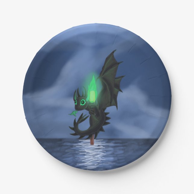 Night Dragon Paper Plates (Front)