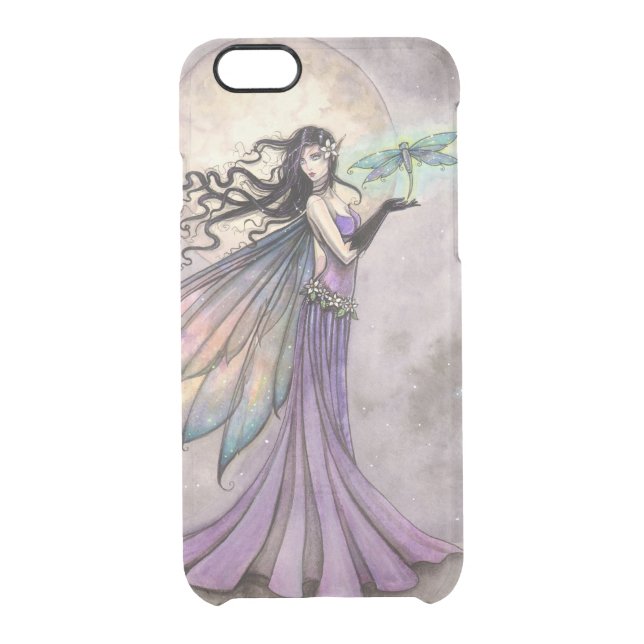 Night Dragonfly Fairy Fantasy Art Uncommon iPhone Case (Back)