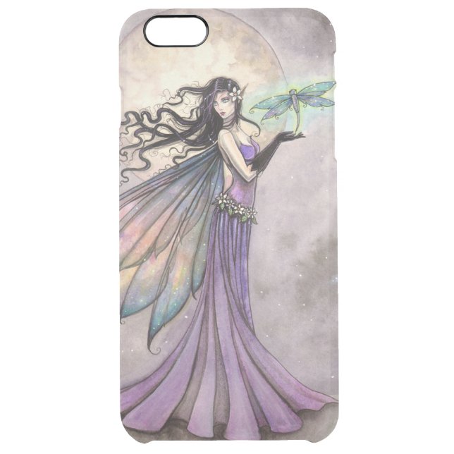 Night Dragonfly Fairy Fantasy Art Uncommon iPhone Case (Back)