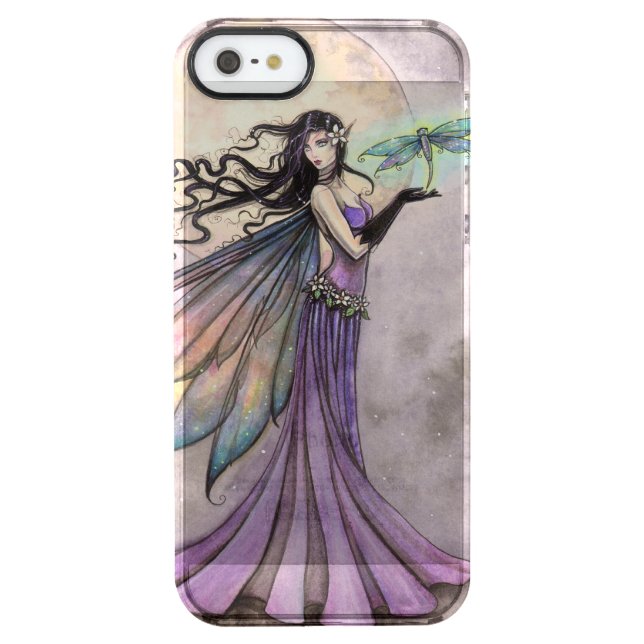 Night Dragonfly Fairy Fantasy Art Uncommon iPhone Case (Back)