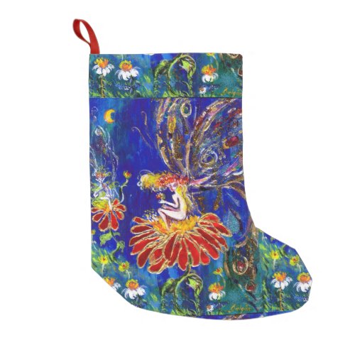 NIGHT FAERY ON THE RED FLOWER SMALL CHRISTMAS STOCKING