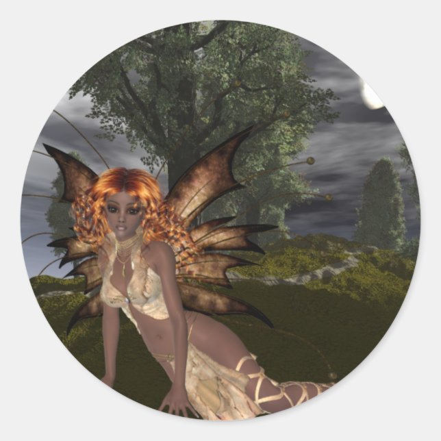 Night Fairy Design 1 - Fantasy Fae Stickers (Front)