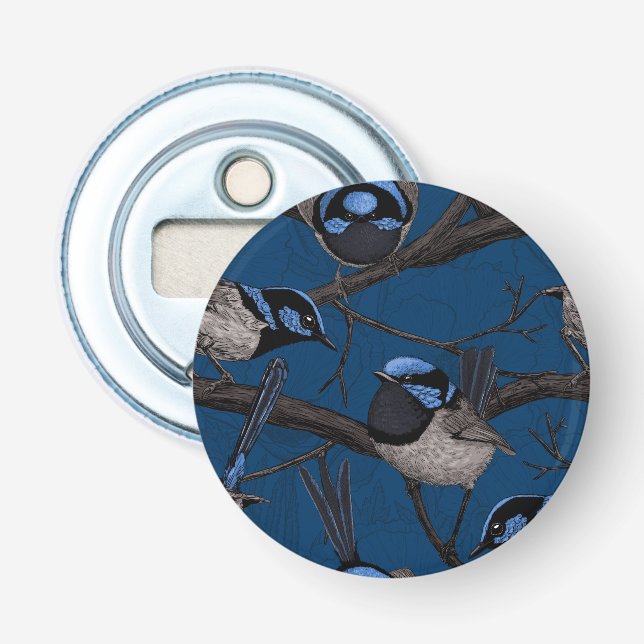 Night fairy wrens bottle opener (Front)