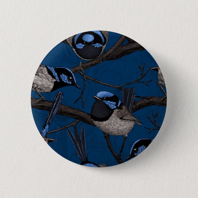 Night fairy wrens button (Front)