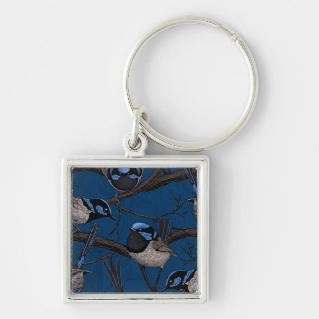 Night fairy wrens keychain (Front)