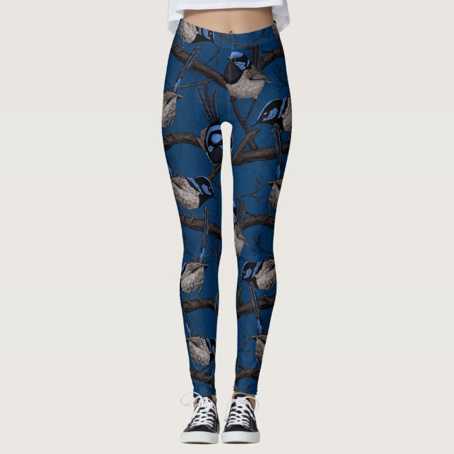 Night fairy wrens leggings (Front)