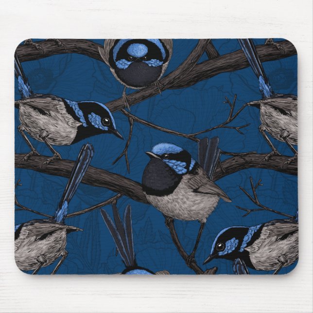 Night fairy wrens mouse pad (Front)