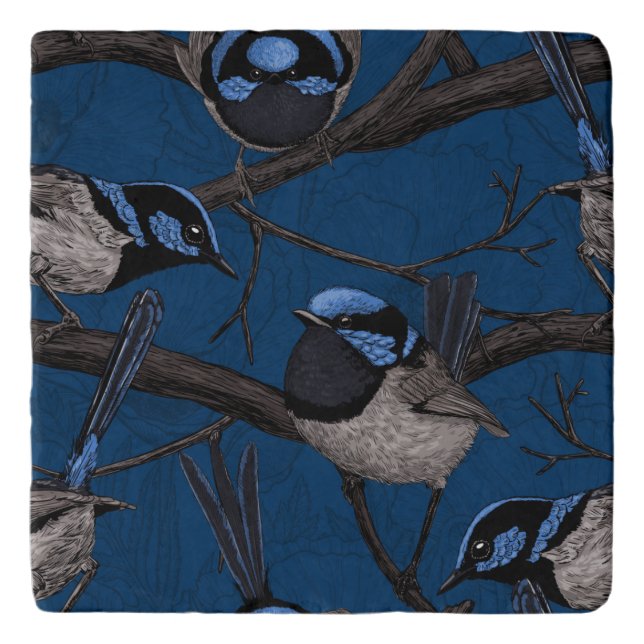 Night fairy wrens trivet (Front)