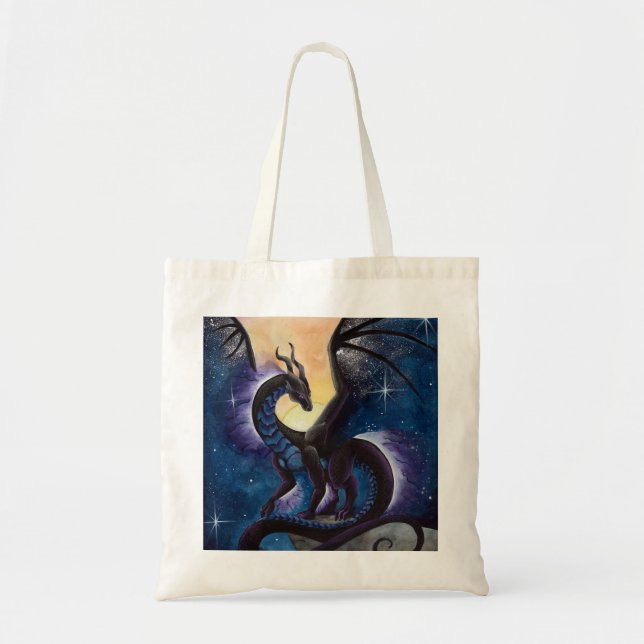 Night Fall Dragon art by Carla Morrow Tote Bag (Front)
