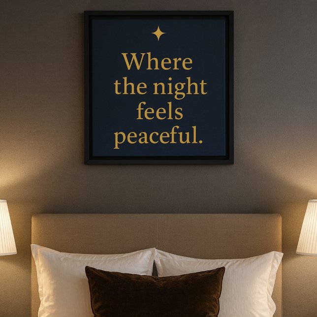 Night Feels Peaceful – Midnight Blue Minimalist Canvas Print (Creator Uploaded)